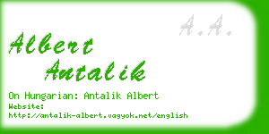 albert antalik business card